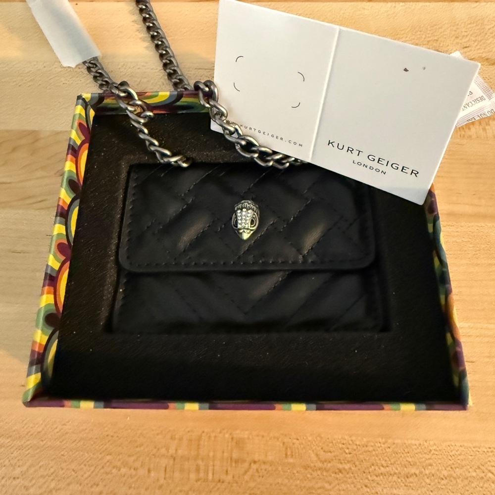 SOLD OUT Kurt Geiger Black Quilted Chain Crossbody BagSOLD OUT